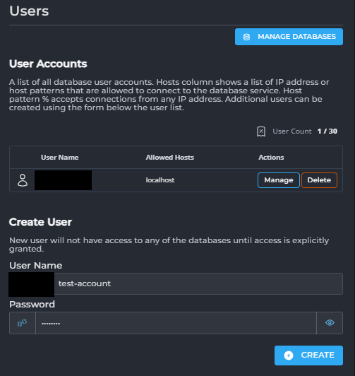 stap 3 mysql gebruiker toevoegen