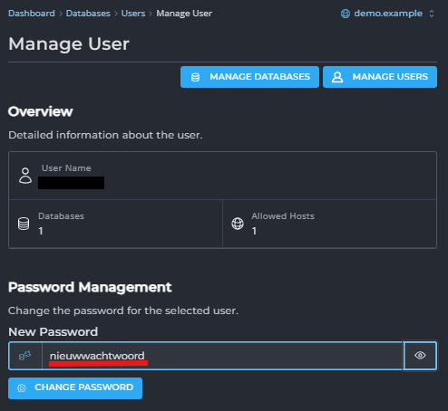 stap 3 mysql wachtwoord veranderen
